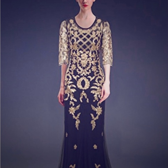 Vision for Innovation Black & Gold Sequined Gown - Picture 2 of 4